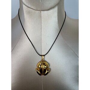24K Gold Plated Tairona Frog Pendant Necklace Adjustable Chain Handcrafted In Co